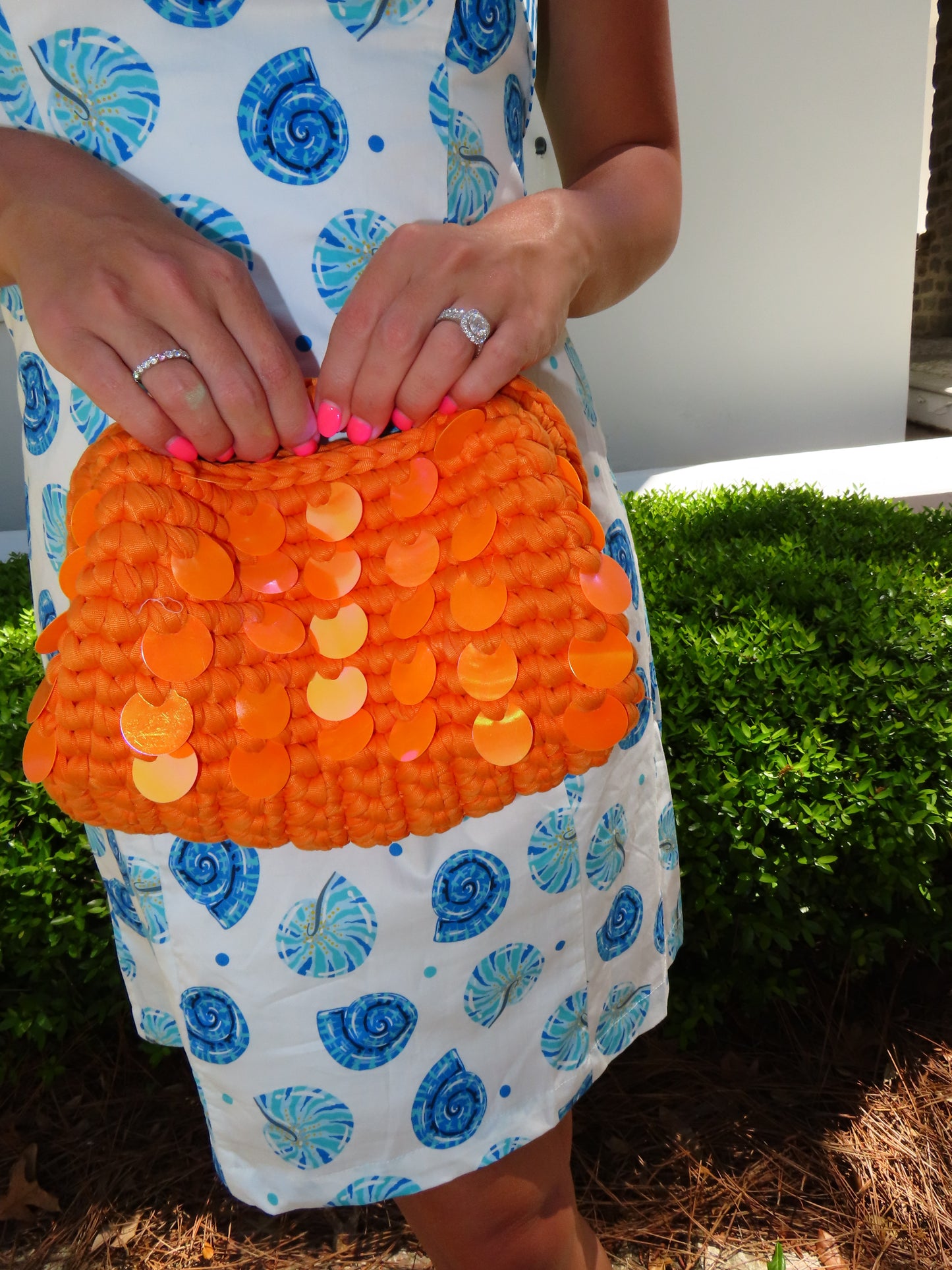 Tropez Woven Bag - Orange