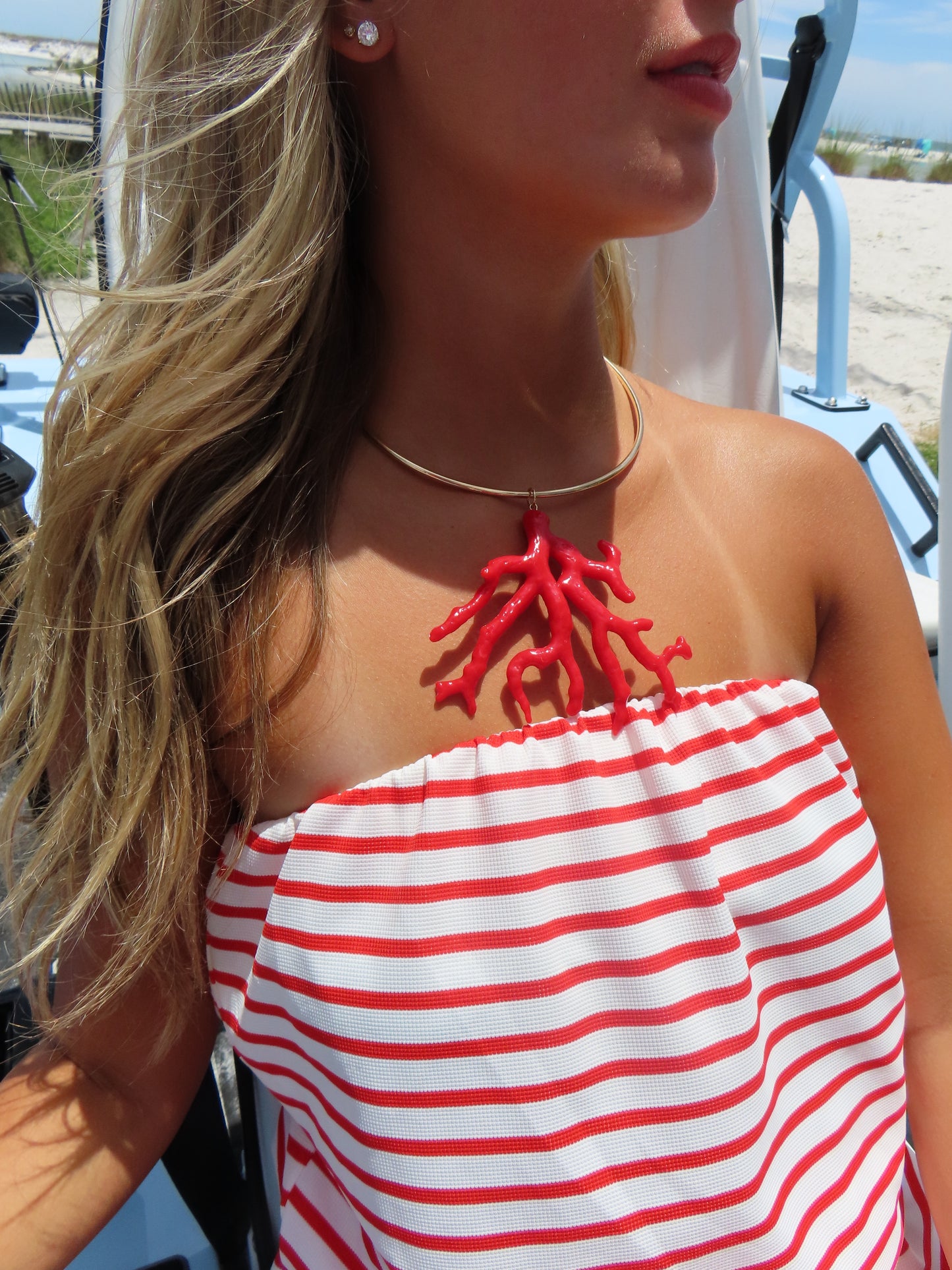 Coral Pendant Necklace