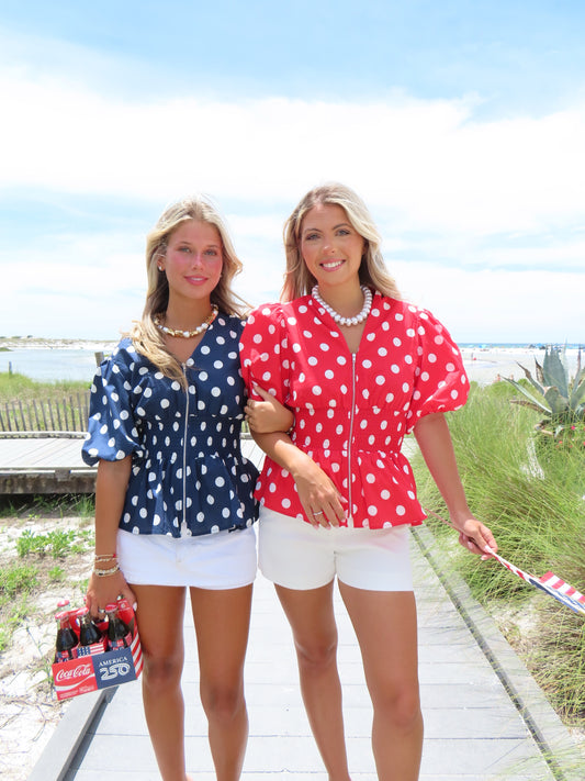 Shoreline Sweetheart Top - Cherry