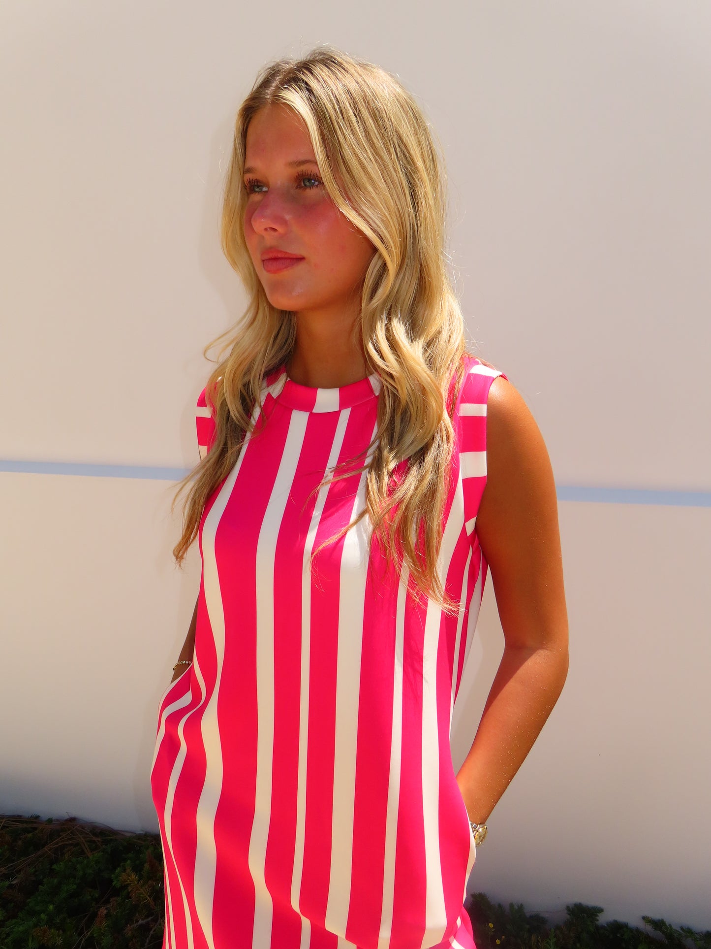 Off-Duty Striped Active Dress