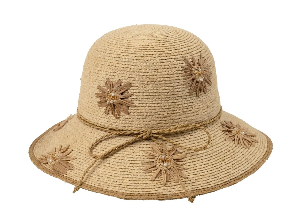 Nelly Raffia Flower Bucket Hat