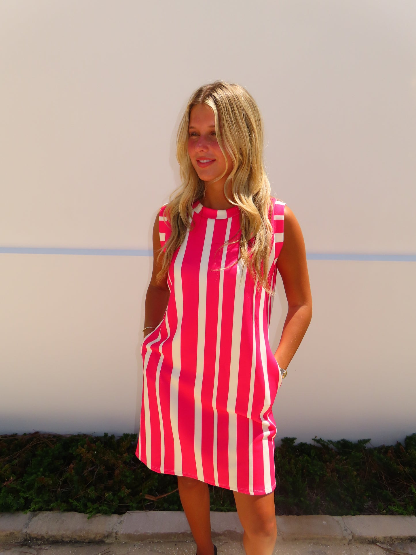Off-Duty Striped Active Dress