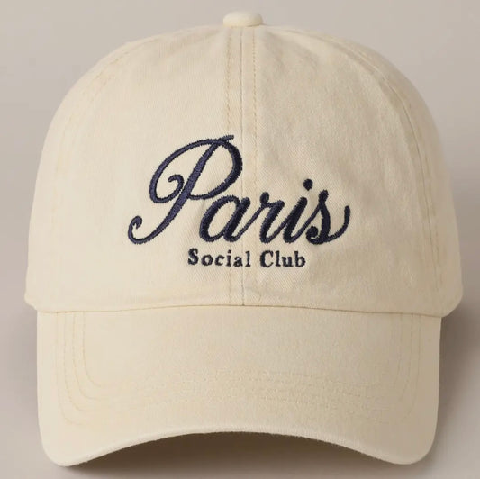 Paris Social Club Embroidered Baseball Cap