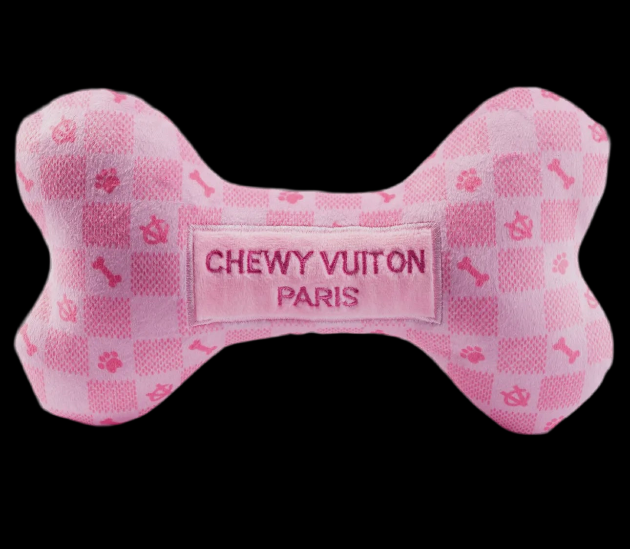 Pink Checker Chewy Vuiton Bone By Haute Diggity Dog Large