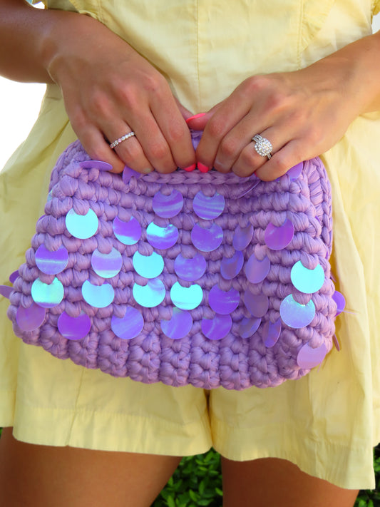 Tropez Woven Bag - Lilac