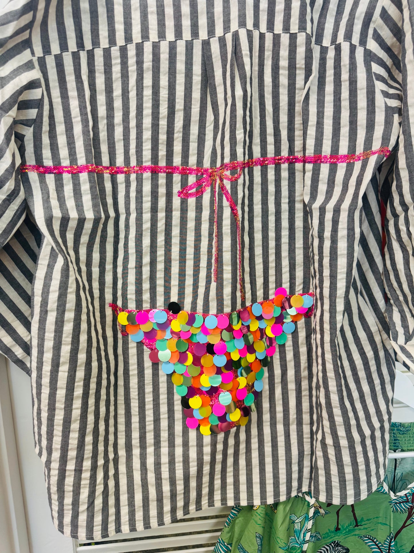 Queen of Sparkles Stripe Bikini Cover Up