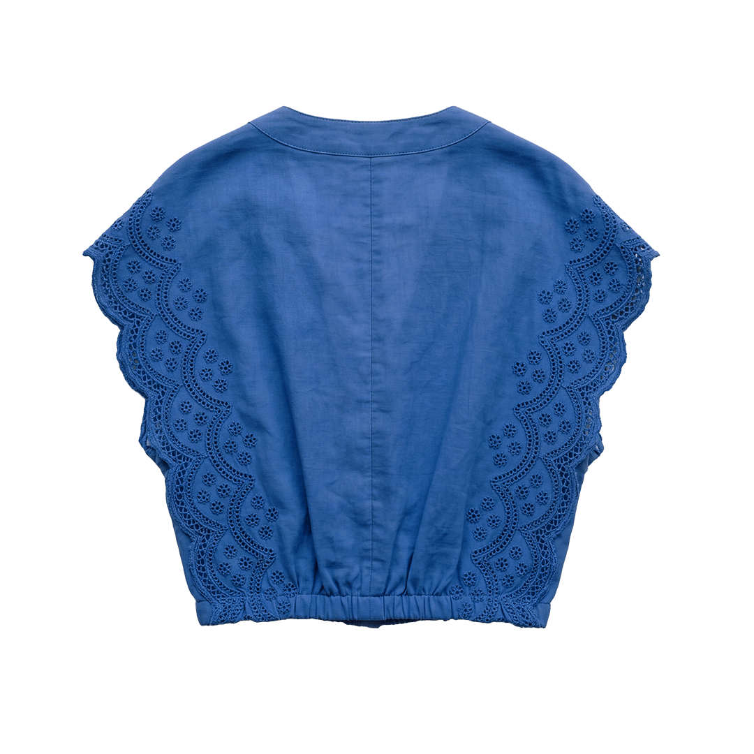 Flutter Sleeve Top Cobalt