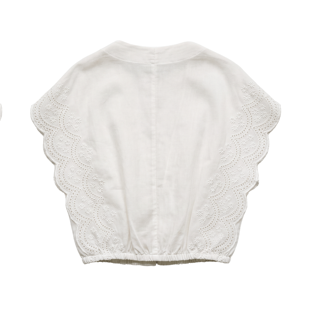 Flutter Sleeve Top White