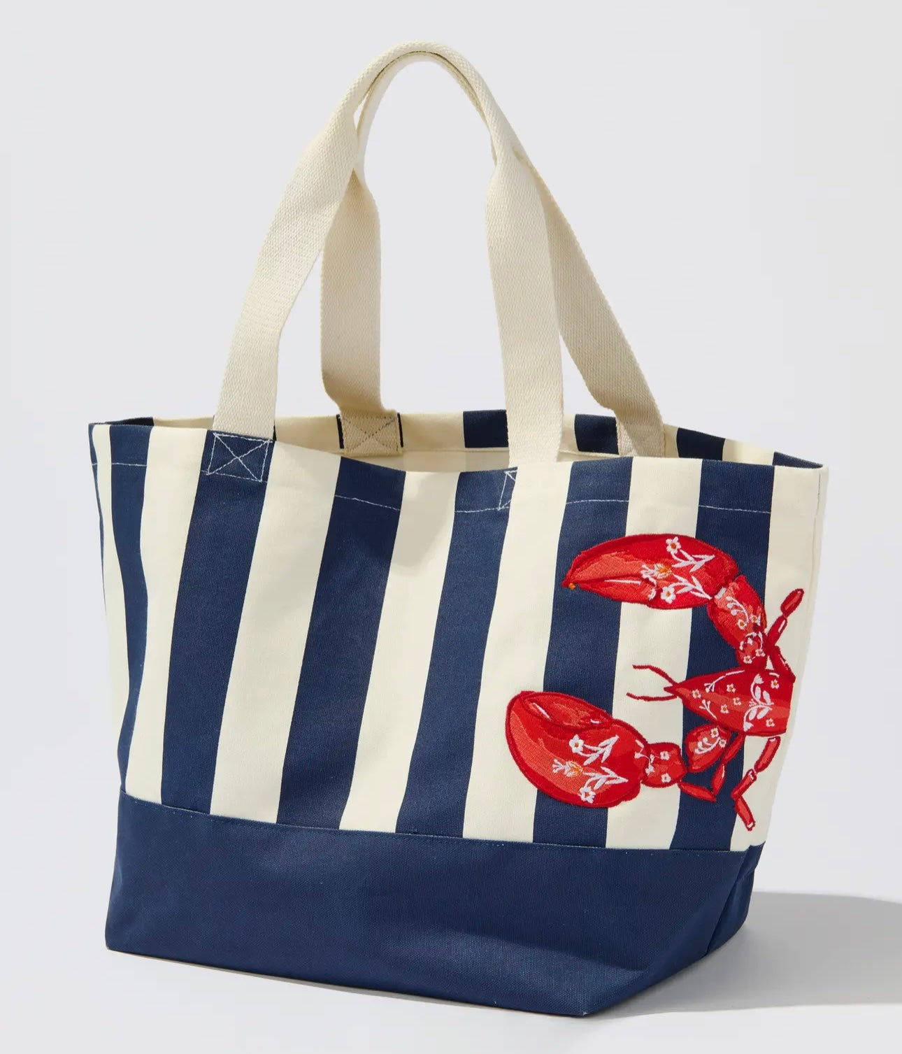 Lobster Striped Tote, Navy