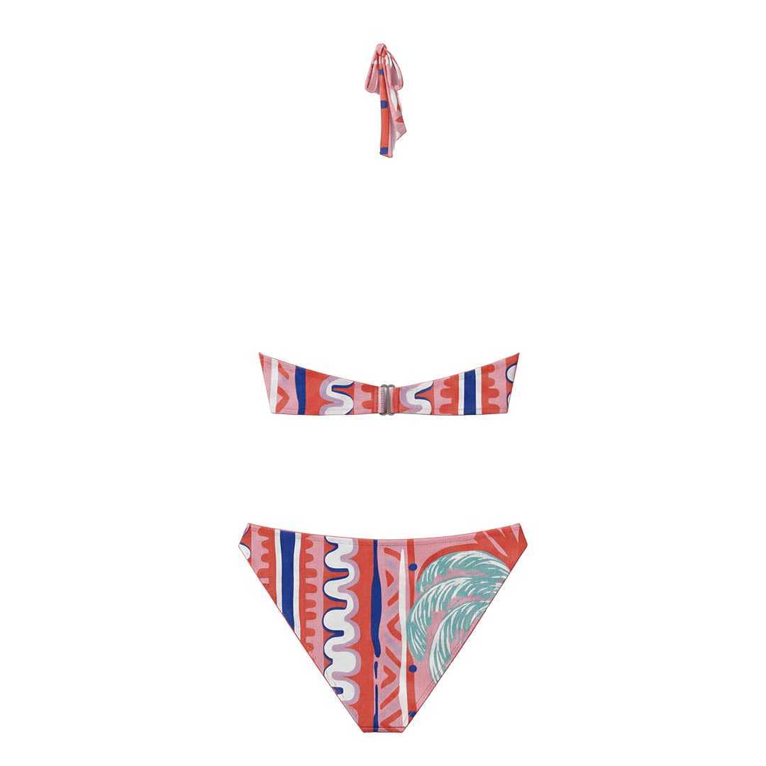Halter Bikini Pink Palm Classic Brief