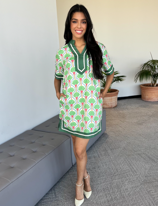 Hamptons House Dress - Emerald Green