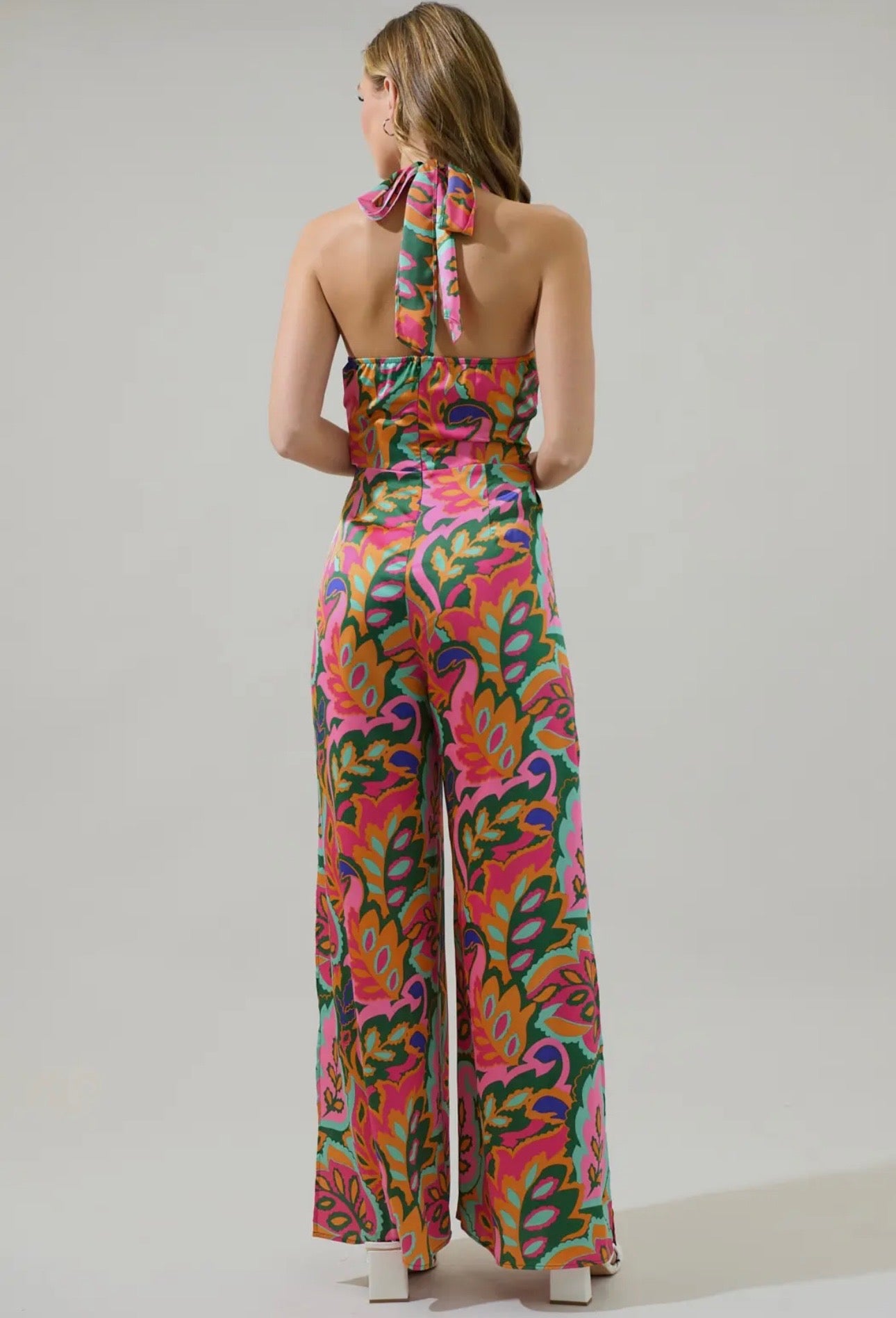 Lilia Tropical Floral Magic Moment Halter Jumpsuit