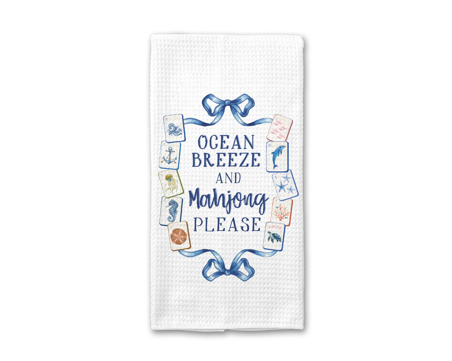 Mahj Mahjong Towel Drink Cocktail Tile Game Decor Hostess