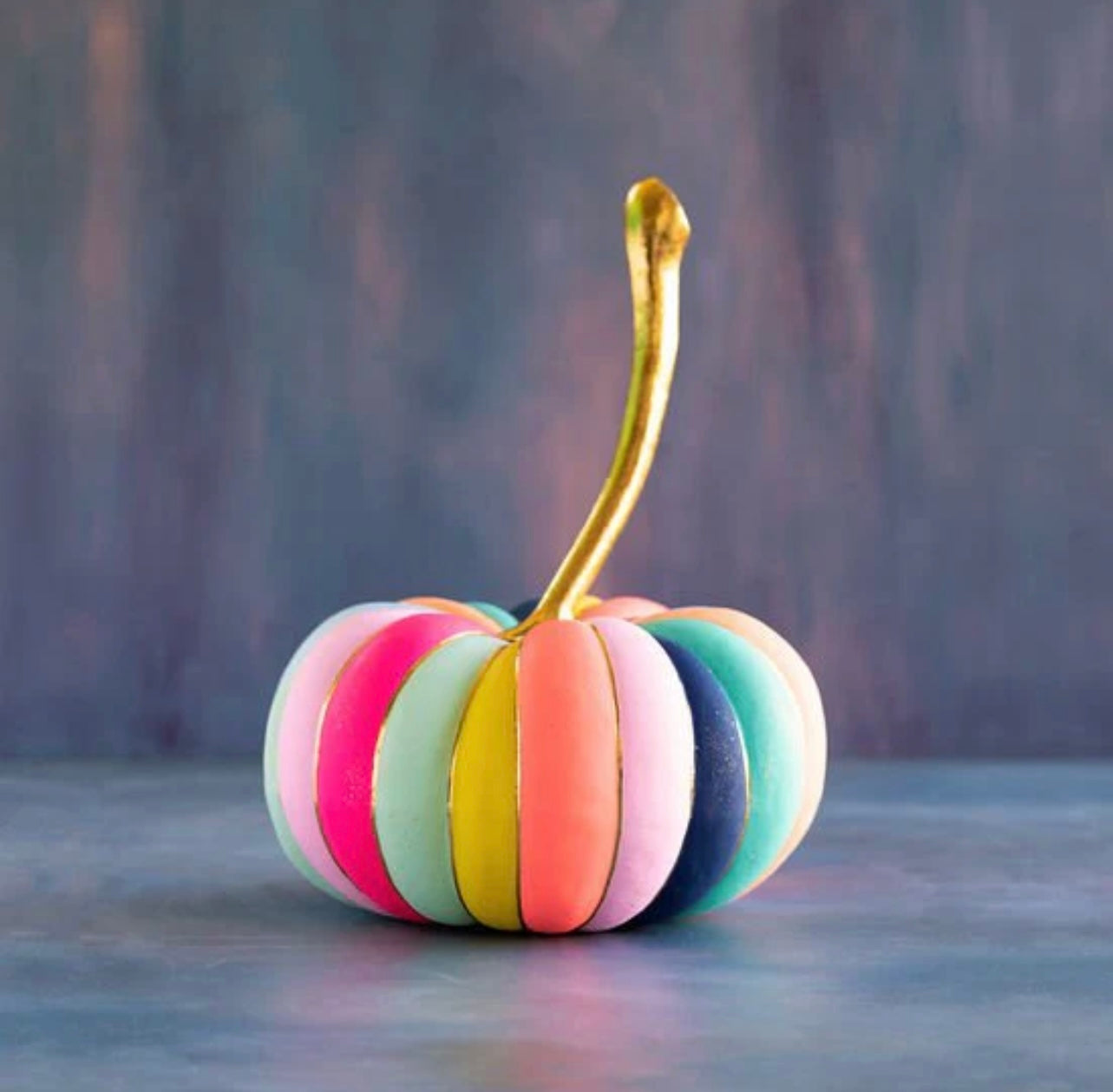 Glitterville Papermache Rainbow Pumpkin