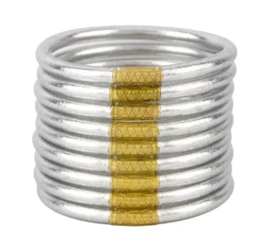 BuDhaGirl Silver All Weather Bangles